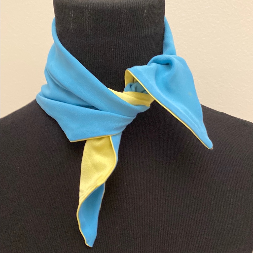 Blue And Yellow Silk Scarf